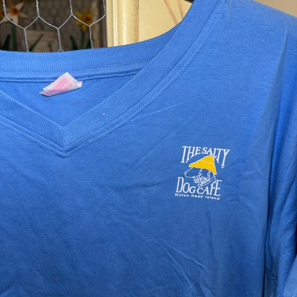 Blue V-Neck Women's Top - Picture 2 of 5